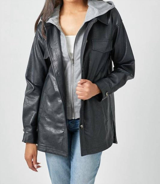 Mystree - Kailey Twofer Hooded Leather Jacket