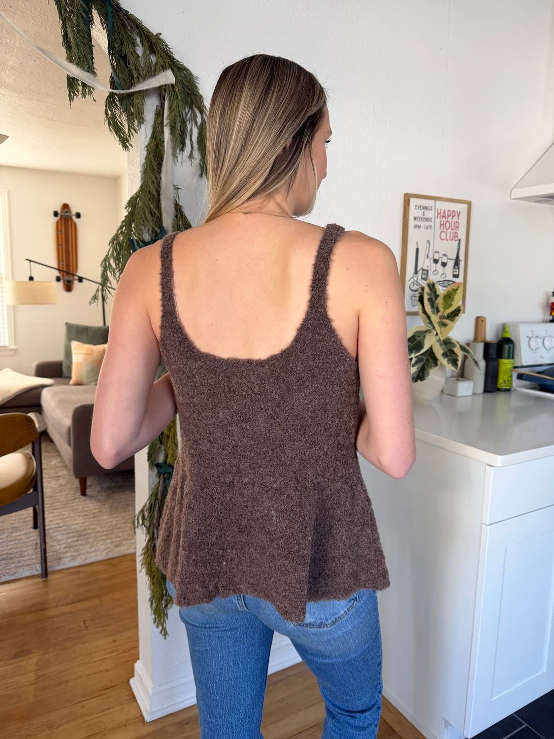 Things Between - Daphne Fuzzy Peplum Tank Top