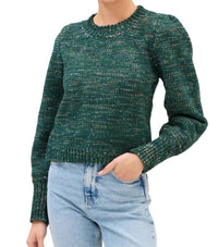 ALLISON NEW YORK Charlotte Sweater in green spacedye - women's sweater - detail view