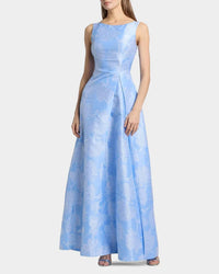 Kay Unger - Caitlin Pleated Floral Jacquard Gown