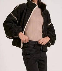 Elan - Slate Sherpa Bomber Jacket