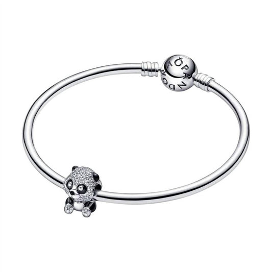 Pandora - Panda sterling silver charm with clear cubic