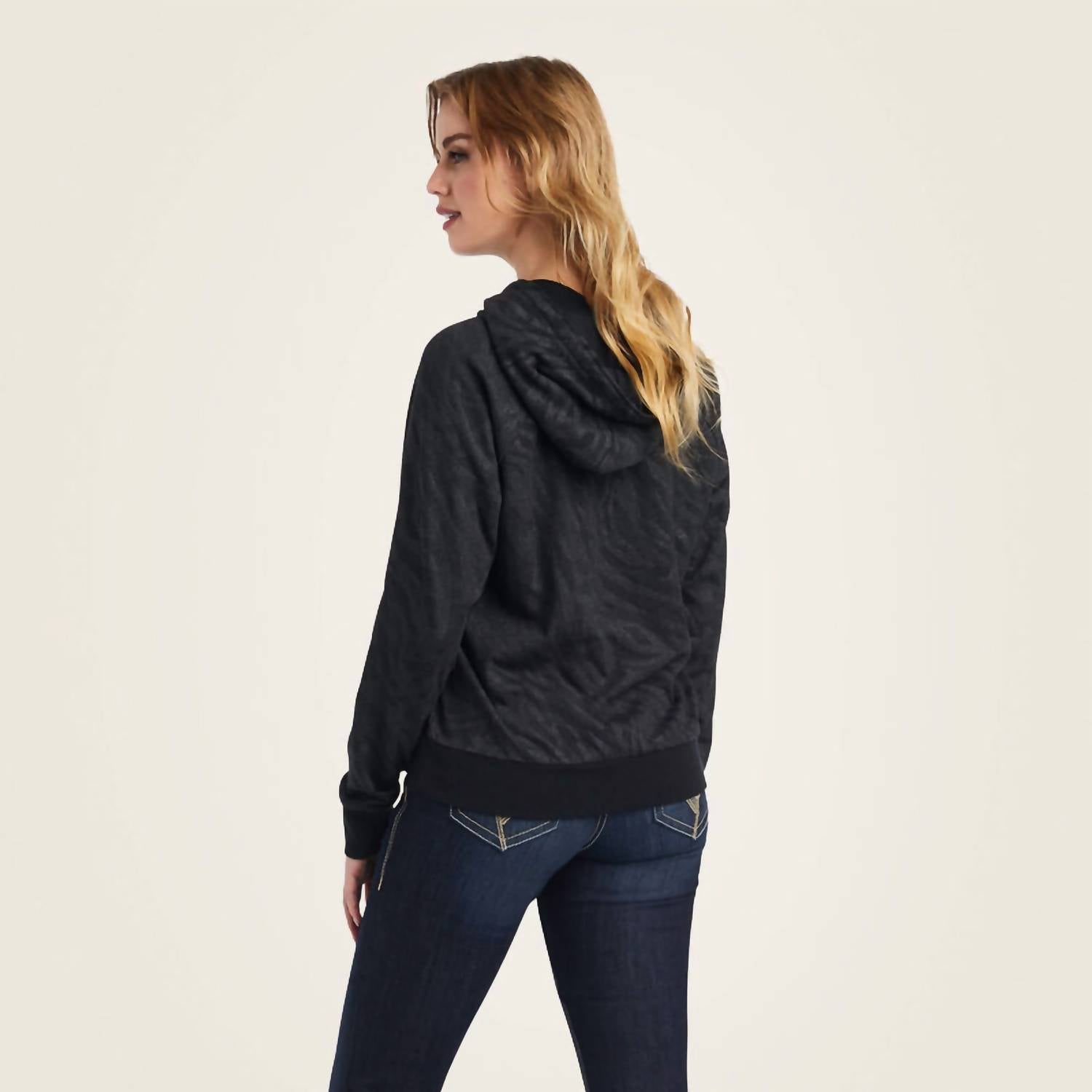 ARIAT Women's Animal Instincts Crew Sweatshirt in black - women's top - alternate view