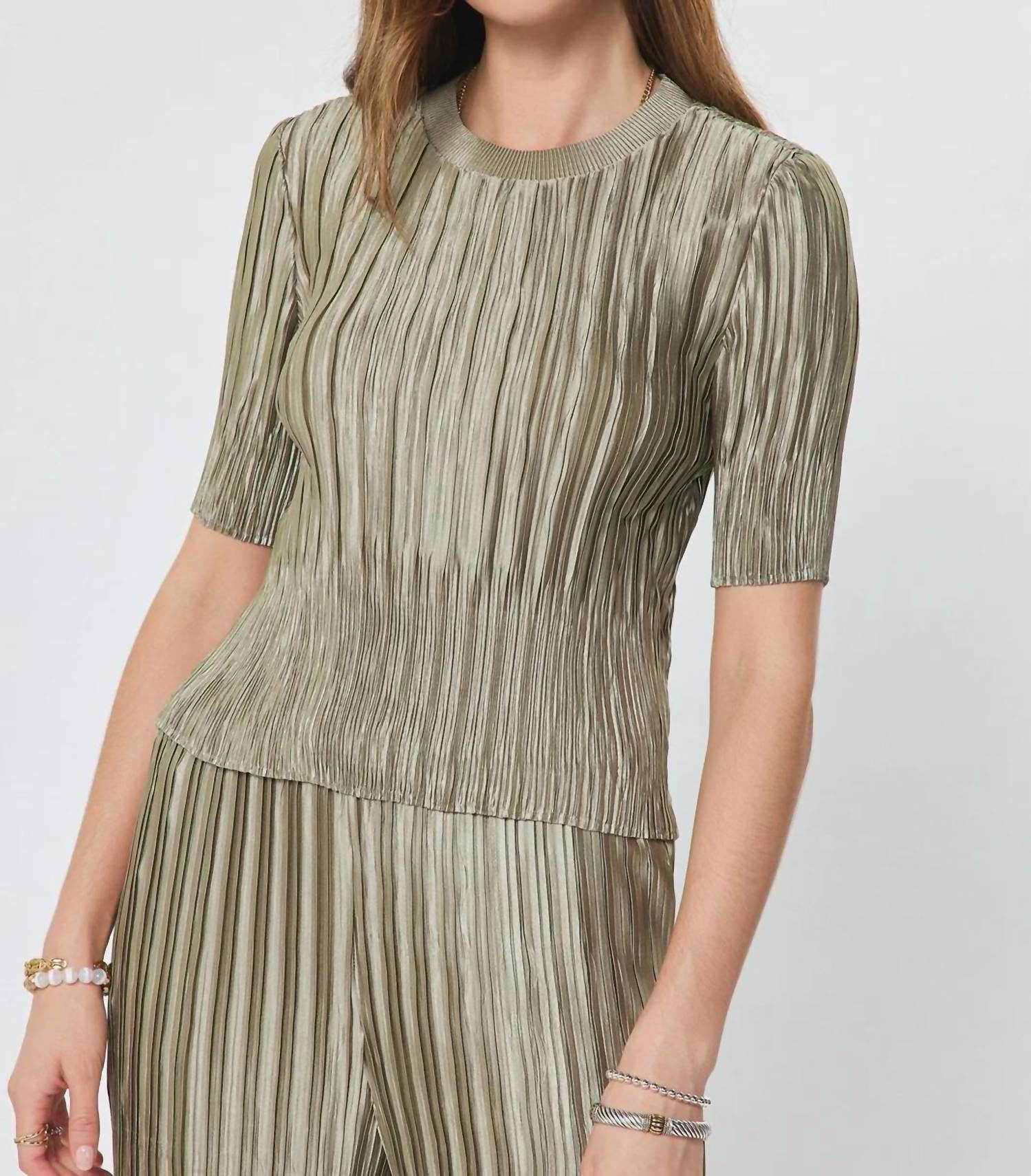 Current Air - Tanya Pleated Short Sleeve Top