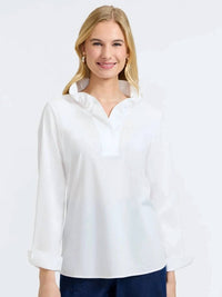 Foxcroft - Tammy Poplin Long Sleeve Popover Shirt