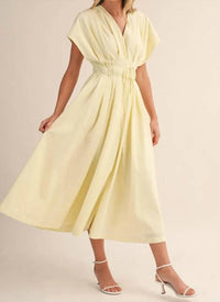 Mint Exclusives - Short Sleeve Pleated Midi Dress