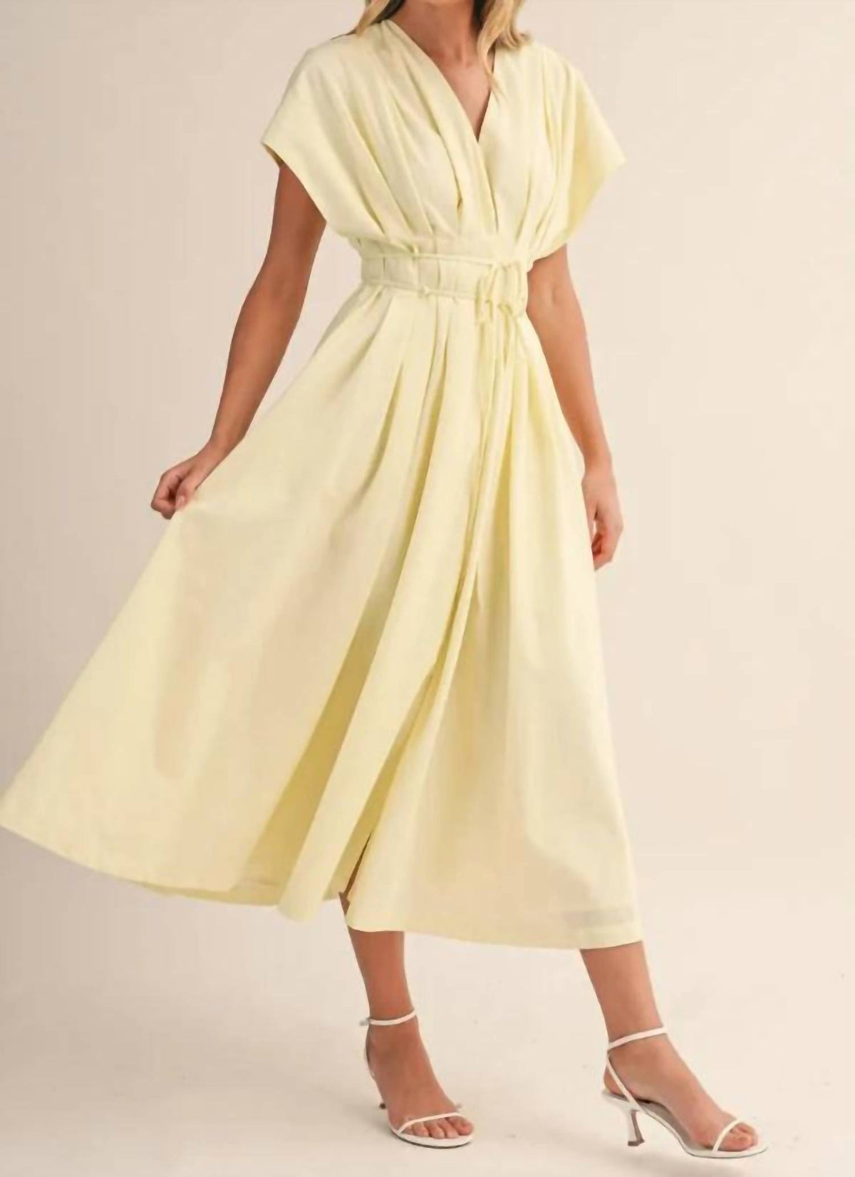 Mint Exclusives - Short Sleeve Pleated Midi Dress
