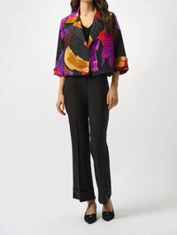 Joseph Ribkoff - Textured Abstract Print Boxy Jacket