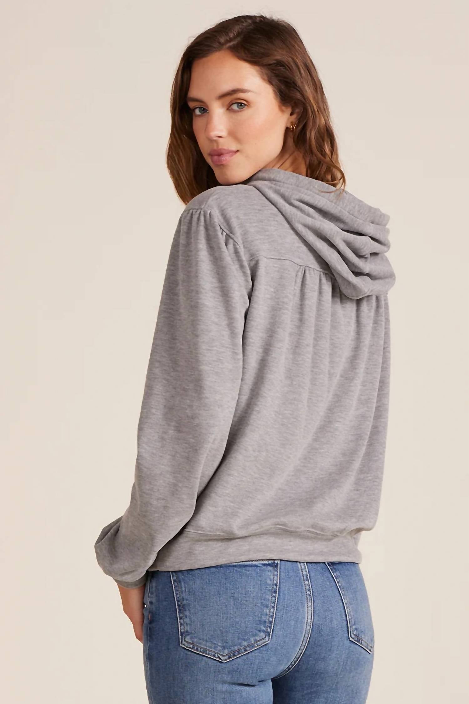 Bobi - WOMEN'S PUFF SLEEVE PULLOVER HOODIE