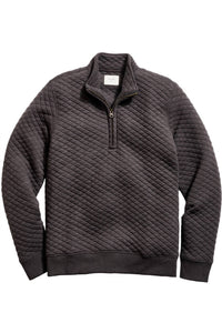 Billy Reid Diamond Quilt Half Zip Sweater in black - men's sweater - view 5