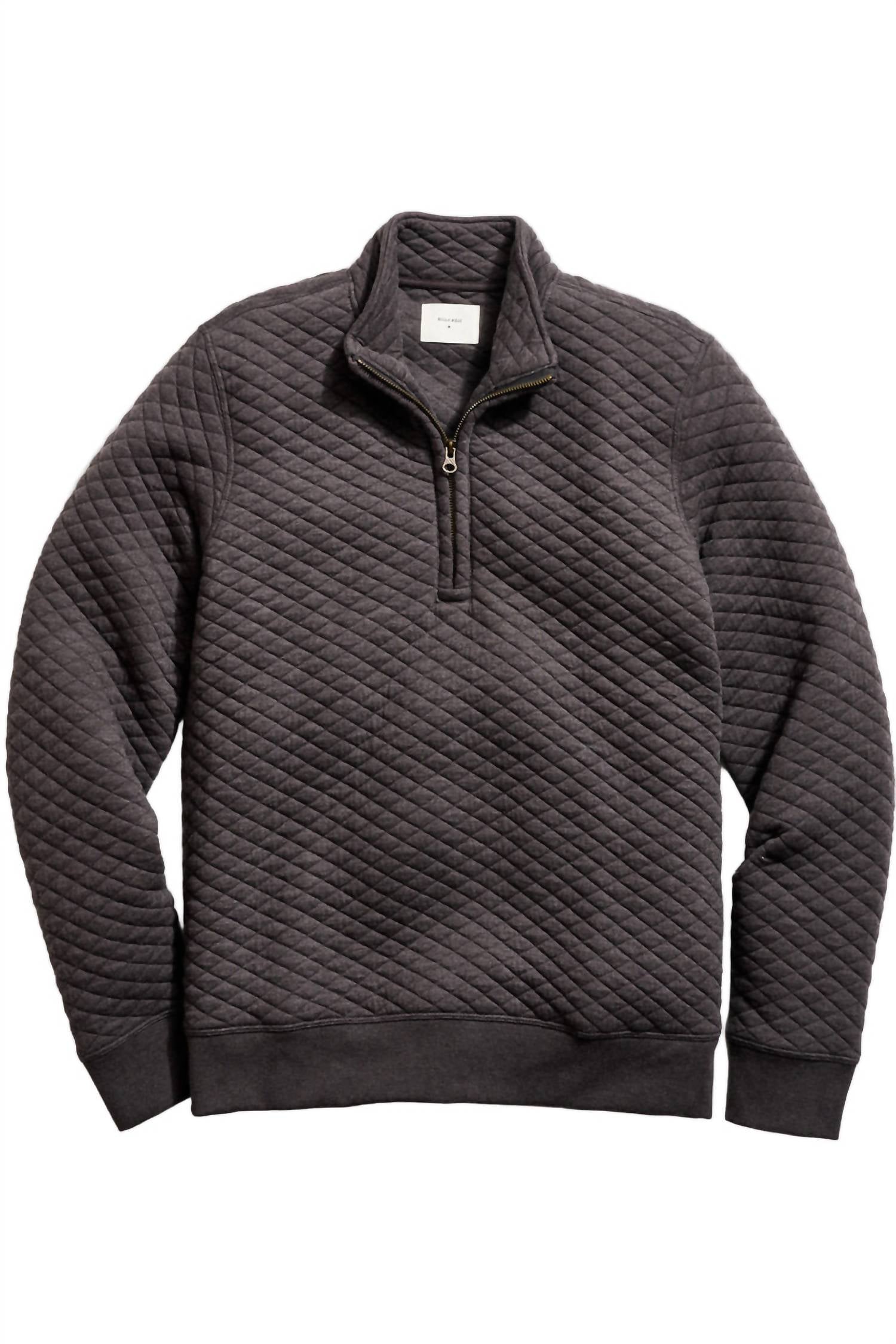 Billy Reid Diamond Quilt Half Zip Sweater in black - men's sweater - view 5