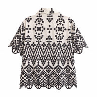 Sundayup - Women's Aniya Embroidered Button Up Top