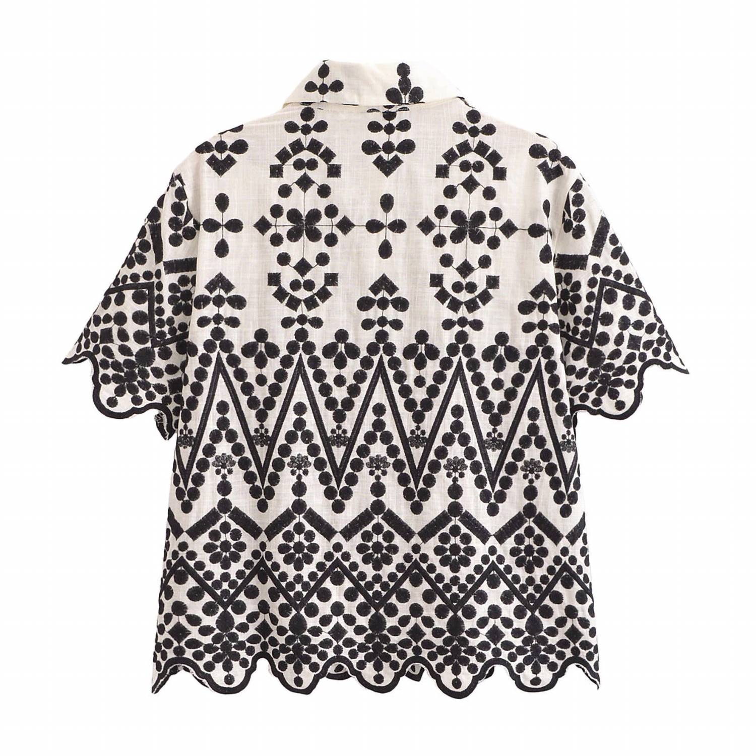 Sundayup - Women's Aniya Embroidered Button Up Top