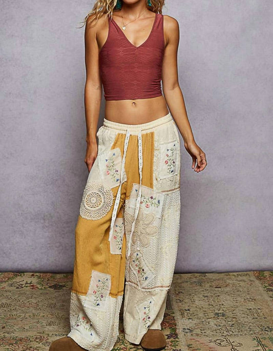 Pol - Lace Patch Pants