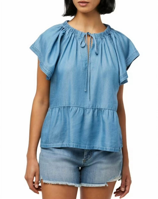 Joe'S Jeans - The Adelyn Chambray Flutter Sleeve Top