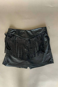 2Flyco - Round Up Fringed Vegan Leather Western Skort