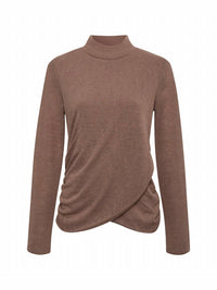 Sanctuary - Long Sleeve Draped Mock Neck Top