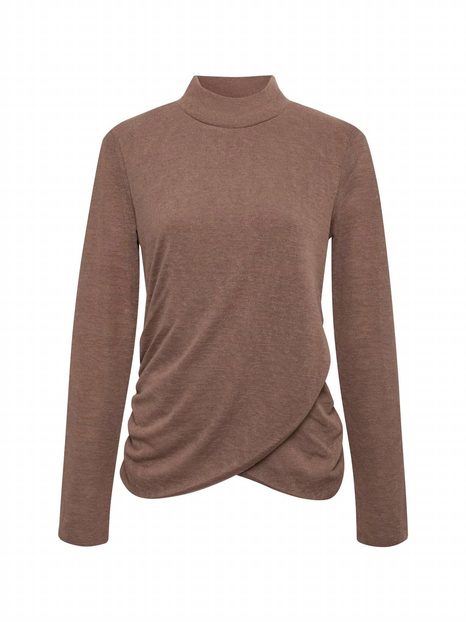 Sanctuary - Long Sleeve Draped Mock Neck Top