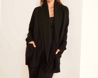 JAMES PERSE Cashmere Shawl Collar Cardigan in black - women's cardigan