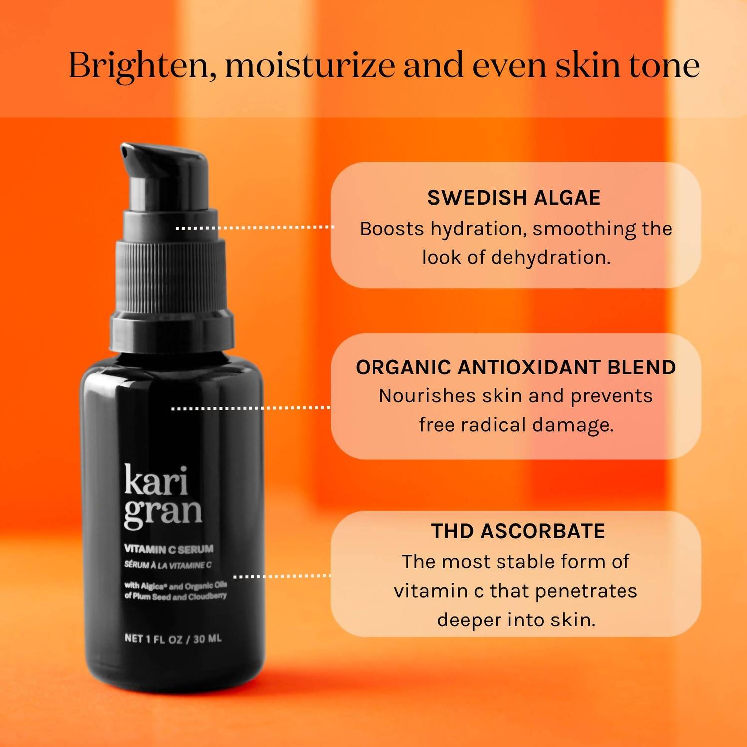Kari Gran - Women's Organic Vitamin C Serum With Tetrahexyldecyl And Swedish Algae