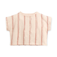 Play Up - Girl's Striped Boxy Tee & Linen Shorts Set
