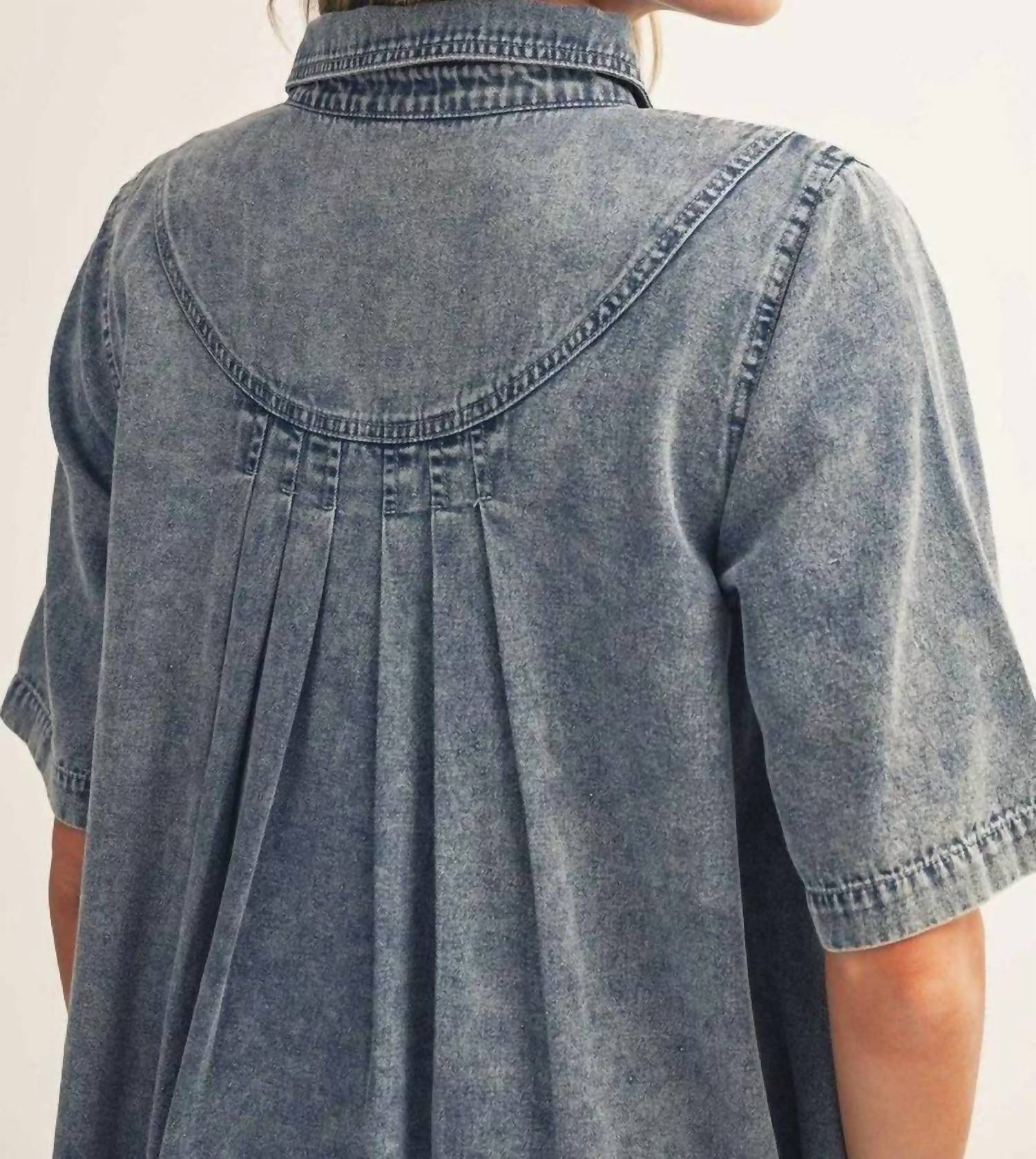 Jodifl - All Of Me Short Sleeves Denim Dress