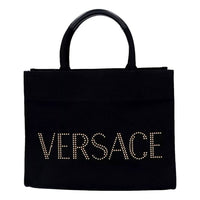 Versace - Women's Canvas Studded Logo Mini Tote Bag