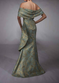 Alyce Paris - Removable Sleeve Draped Mother Of The Bride Dress