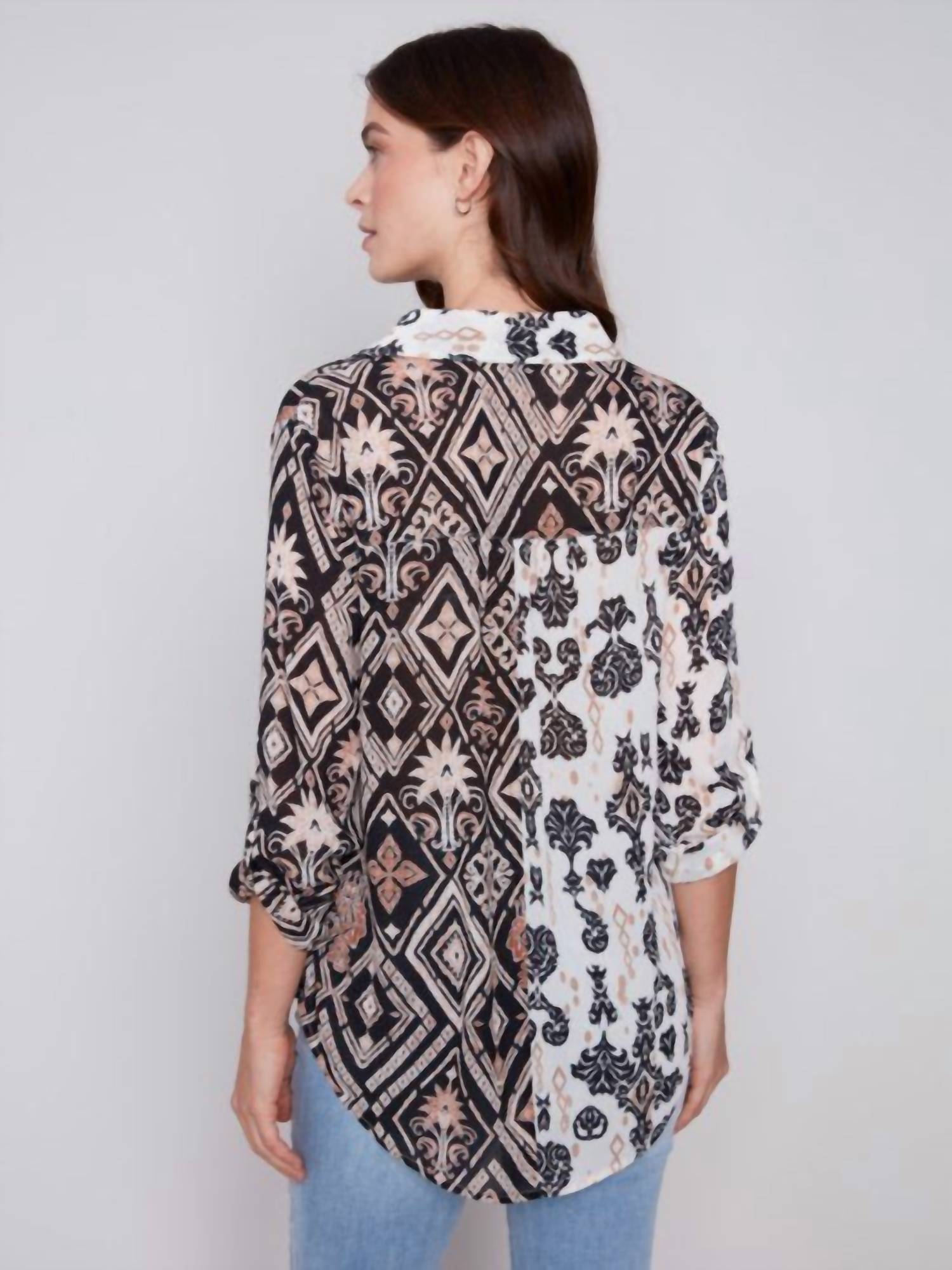 Charlie B - Printed Crinkle Georgette Blouse