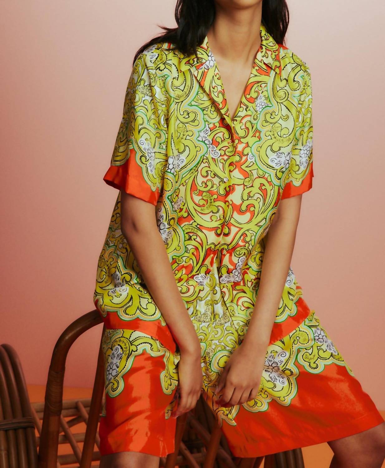 ALEMAIS Sierra Silk Shirt in multi - women's t-shirt