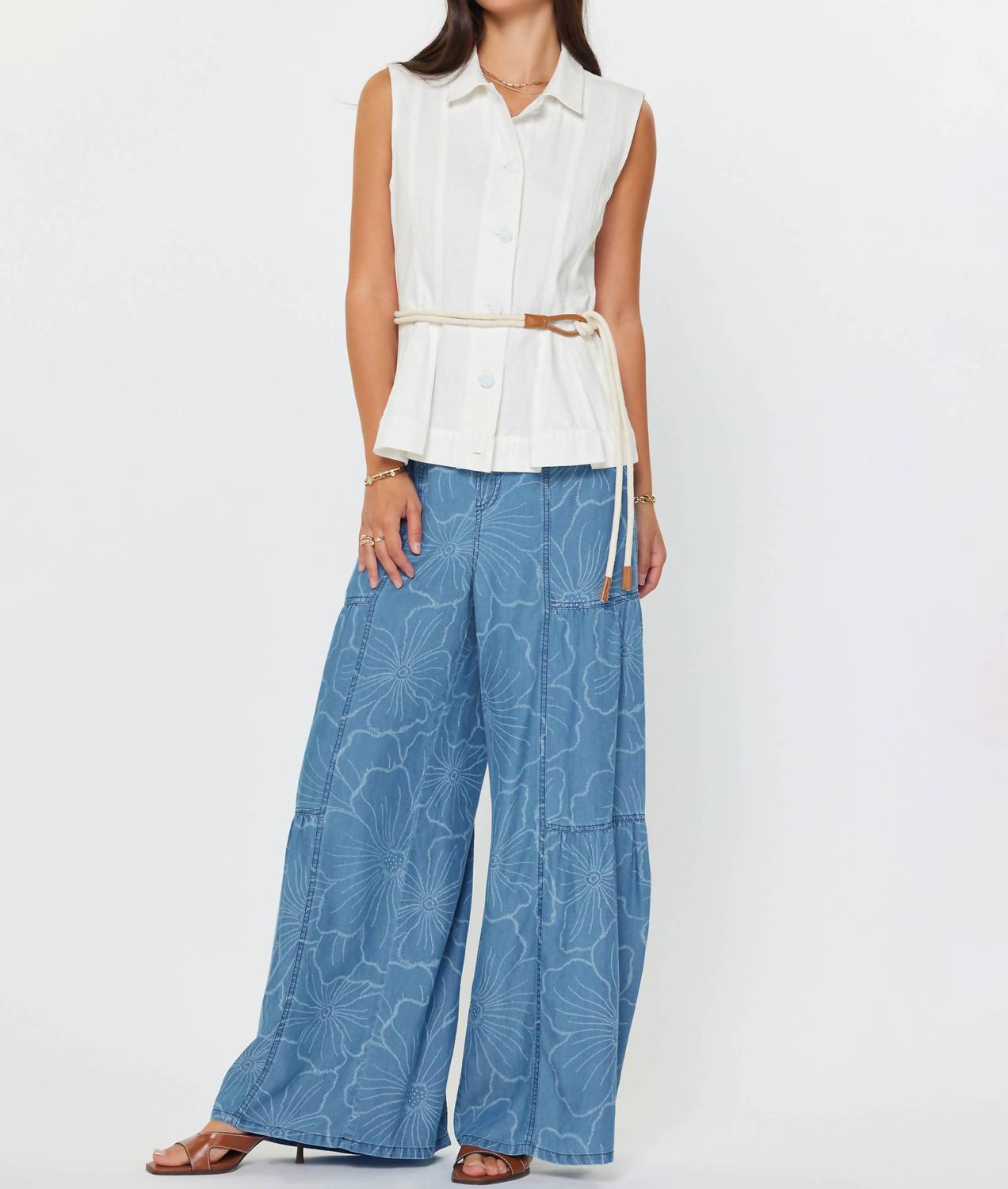 Current Air - Layered Denim Jacket & Vest Set