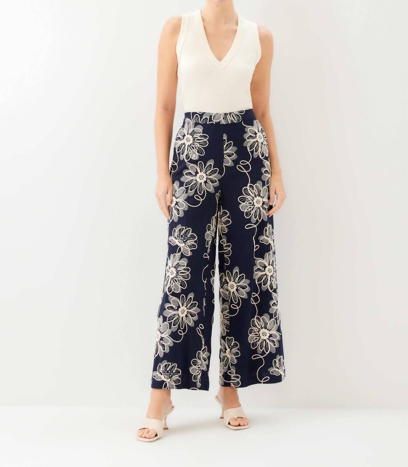 Fifteen Twenty - Women's Adara Embroidered Wide-leg Pants