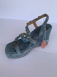 Alma En Pena Women's Zafiro Wedge Sandals in jean - women's sandal - alternate view