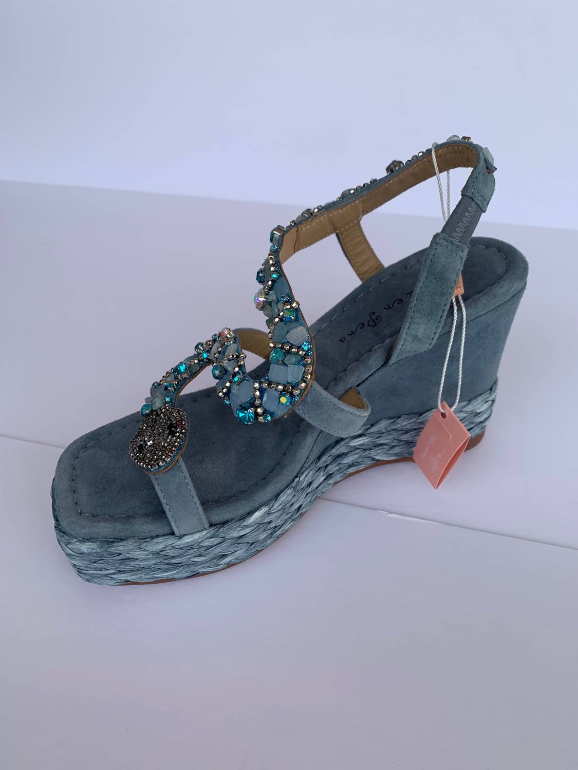 Alma En Pena Women's Zafiro Wedge Sandals in jean - women's sandal - alternate view