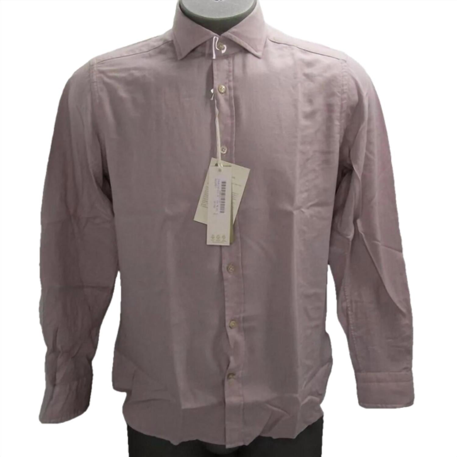 Guglielminotti - Men's Long Sleeve Collared Cotton Button Shirt