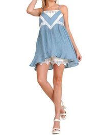Umgee - Ruffle & Lace Sleeveless Tunic