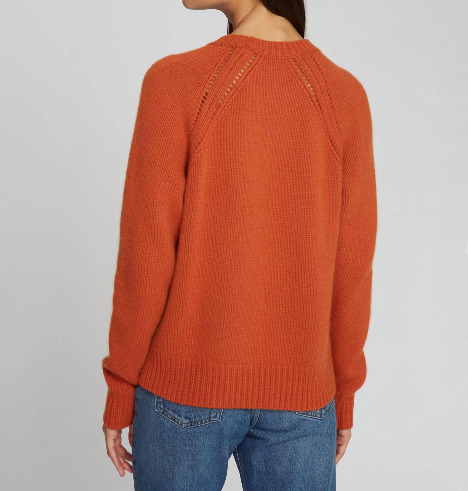 Autumn Cashmere Relaxed Open Raglan Crew Top in henna - women's sweater - view 4
