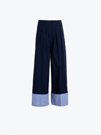 Vilagallo - Women's Striped cuffs trousers