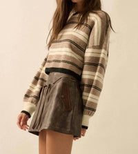 Promesa - Striped Dolman Sleeve Sweater