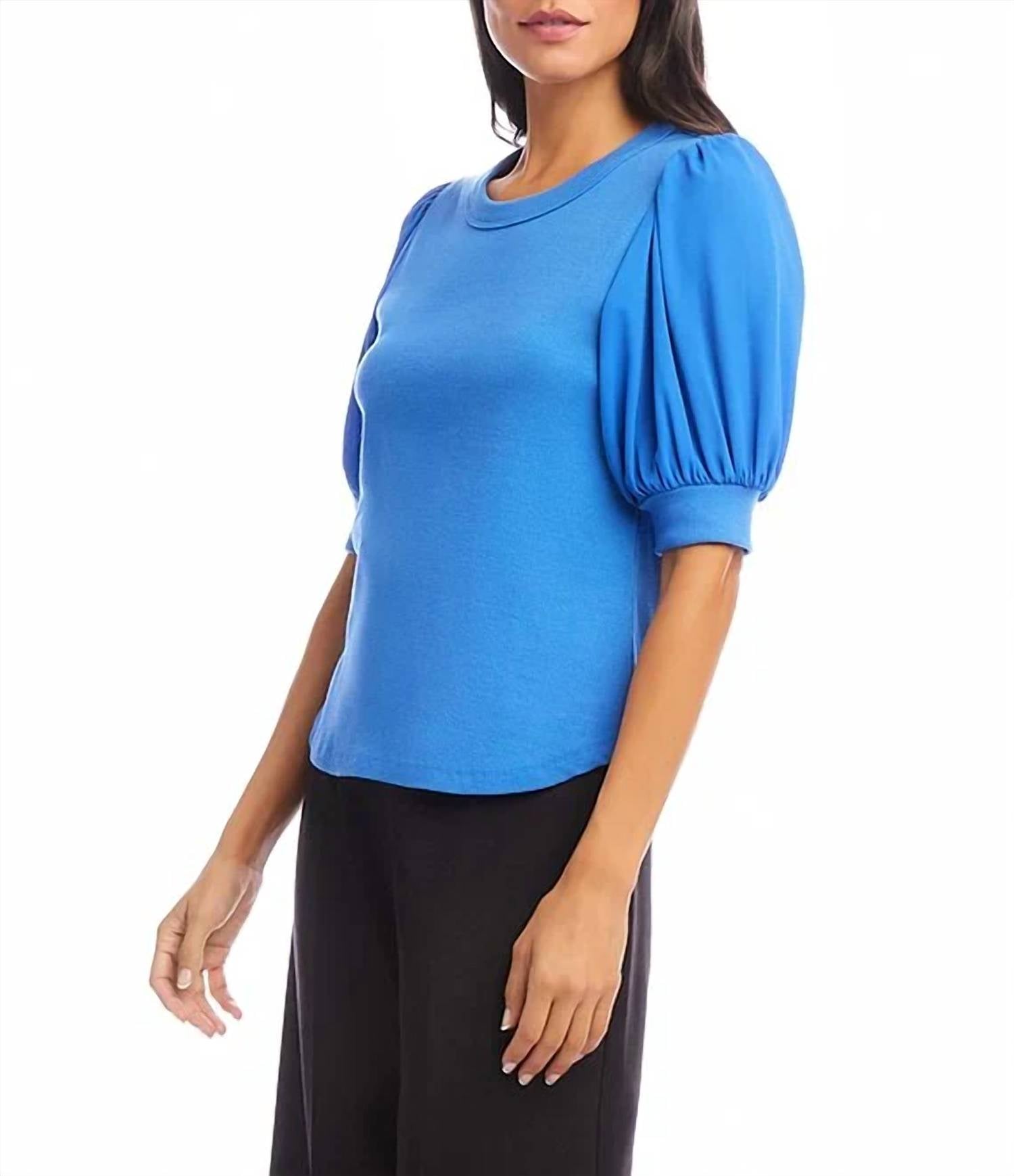 Karen Kane - Camryn Contrast Puff Sleeve Top