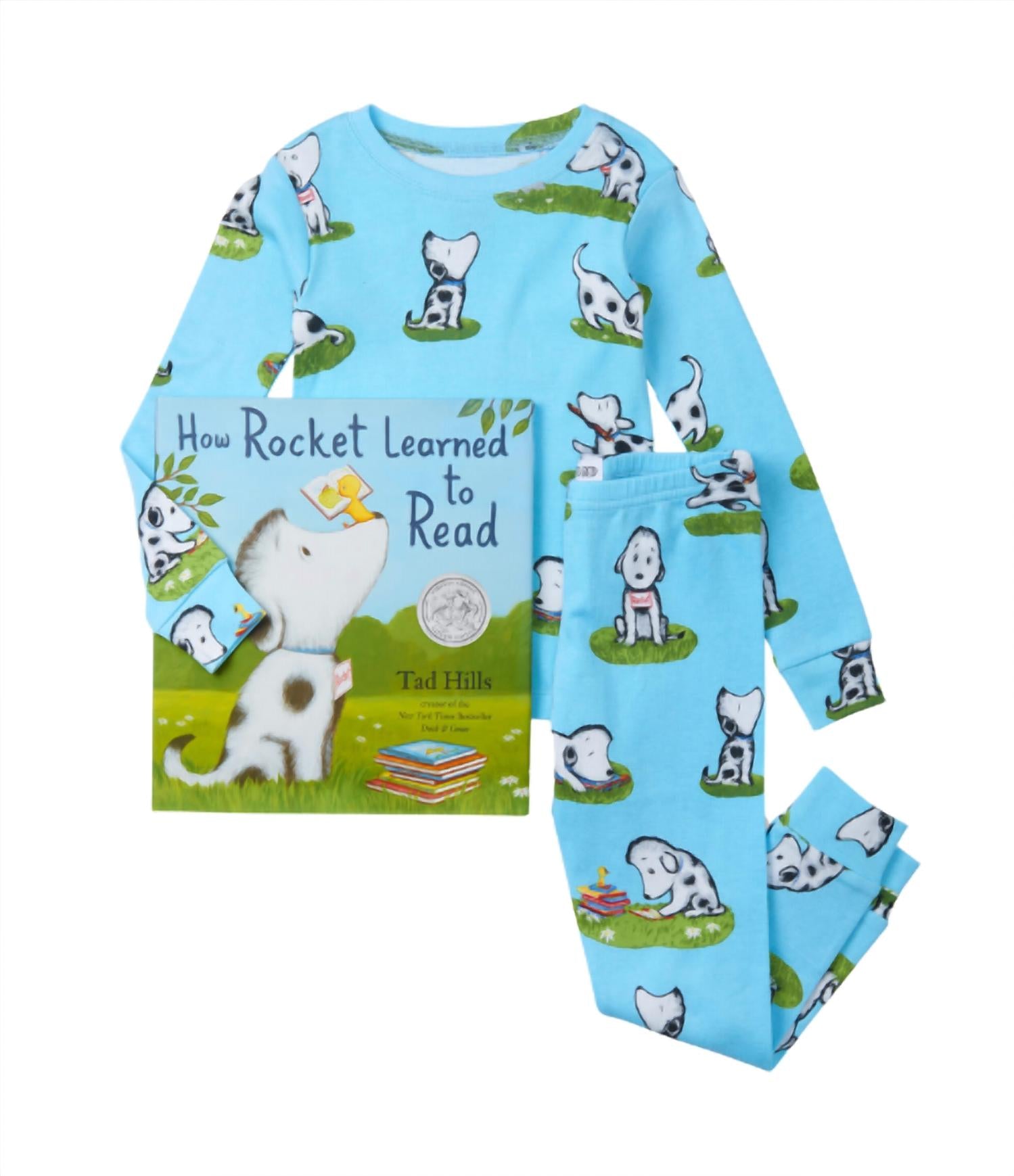 Books To Bed Boy's How Rocket Learned To Read Pajama And Book Set in blue - kids' sleepwear