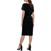Kensie - Studded Velvet Sheath Belted Dress