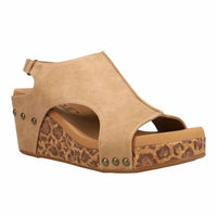 Corkys Footwear - Women's Carley Leopard Print Slingback Wedge