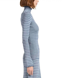 Proenza Schouler Phyllis Turtleneck Knit Top in slate - women's sweater - alternate view