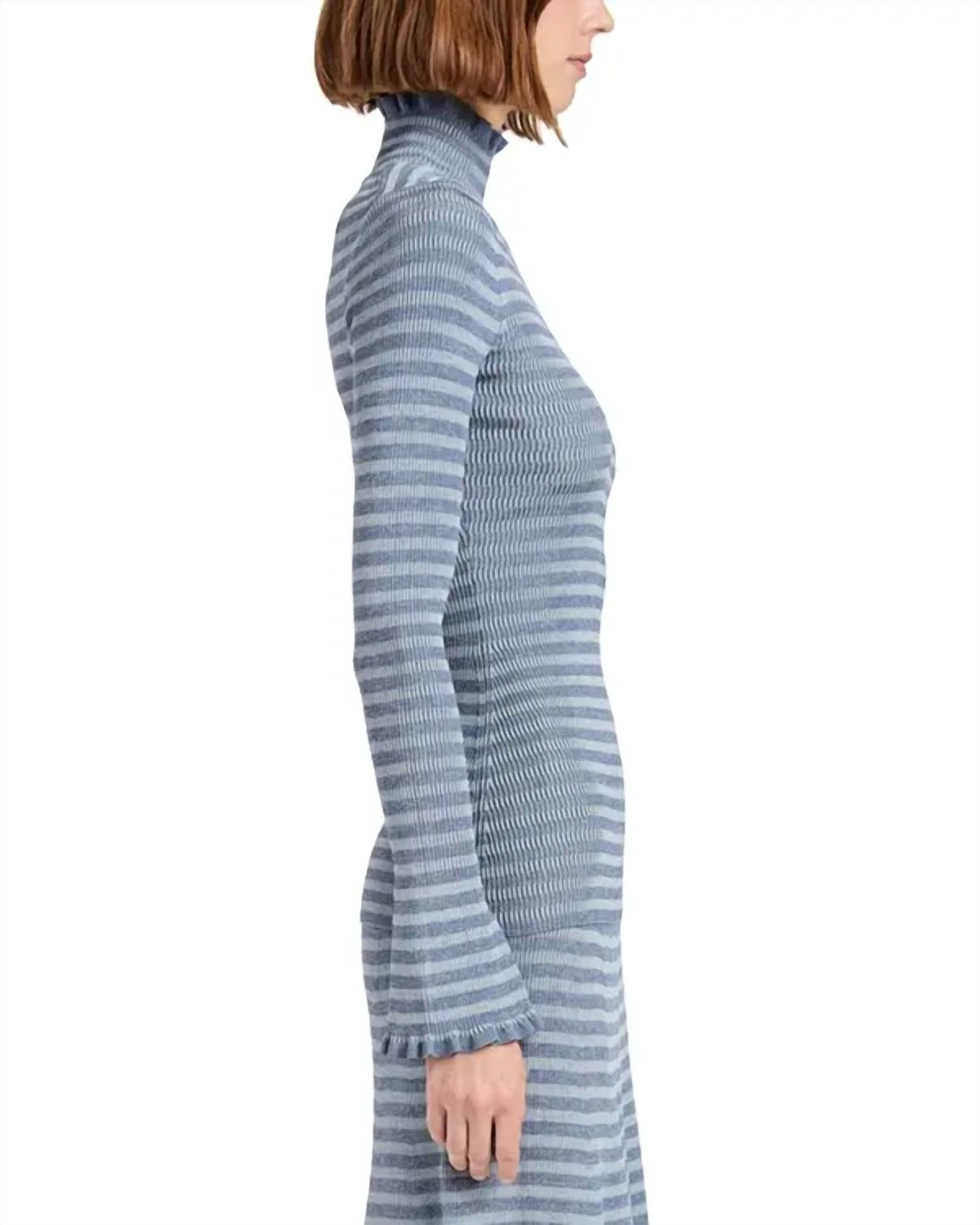 Proenza Schouler Phyllis Turtleneck Knit Top in slate - women's sweater - alternate view