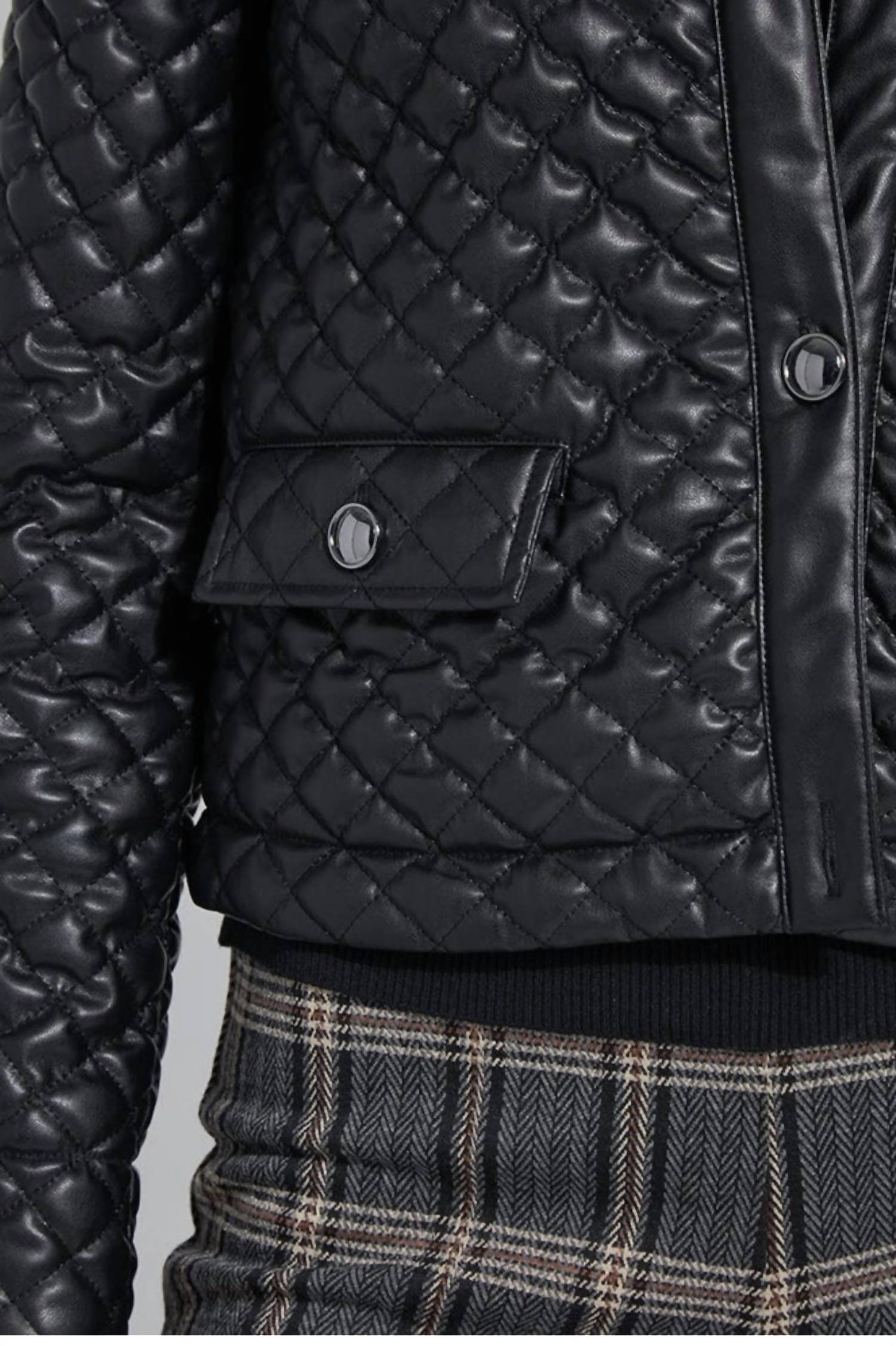 Lysse - aurelle quilted vegan leather jacket