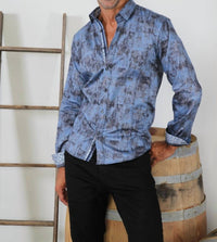 Eight X - Matter Print Button Down Shirt With Trim