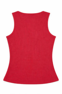Pretty Garbage Buckle Tank Top in burgundy - women's tank top - alternate view