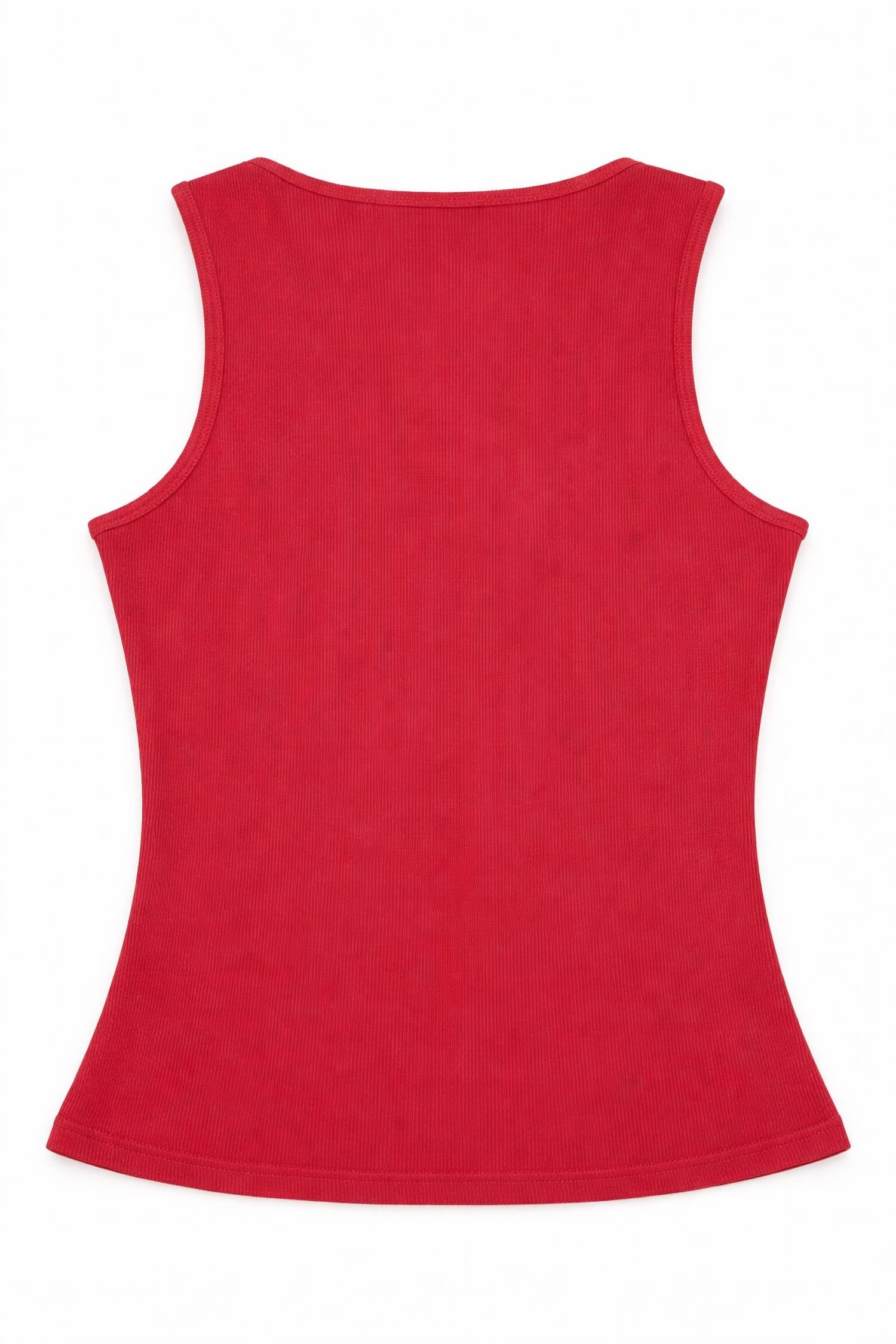 Pretty Garbage Buckle Tank Top in burgundy - women's tank top - alternate view