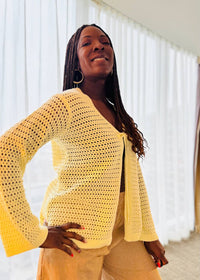 Ee:Some - Eleni Crochet Tie-front Cardigan